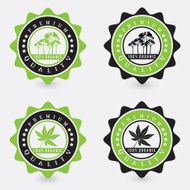 vector set of natural organic product stickers and stamps