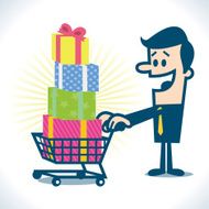 Shopping cart full of gift box N2