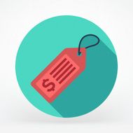Flat Price Tag Icon
