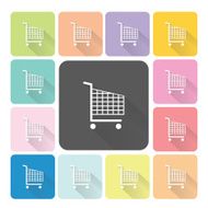 Cart Icon color set vector illustration
