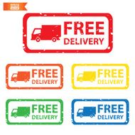 Stamp sticker Free Delivery tag Colorful collection Eps10