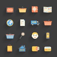 Cartoon icons set for online store