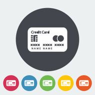 Credit card single flat icon N18