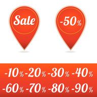 Sale tags in red