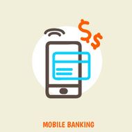 vector colored illustration concept for mobile banking and online payment N3