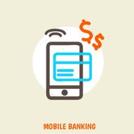 vector colored illustration concept for mobile banking and online payment N4