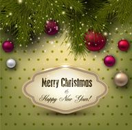 Gorgeous Christmas gift card with baubles Vector ill N2