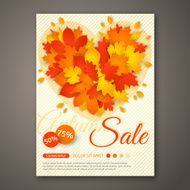 Autumn Sale flyer design with colorful leaves N2