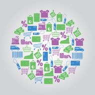 shopping icons in circle eps10