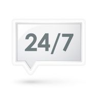 all day service on a speech bubble