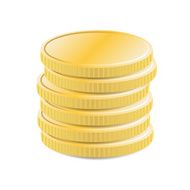 Stacked coins realistic icon