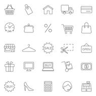 Shopping line icons set Vector N2