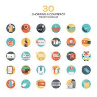 Set of modern flat design Shopping and commerce icons N2