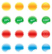 Set of color labels sticker badges N2