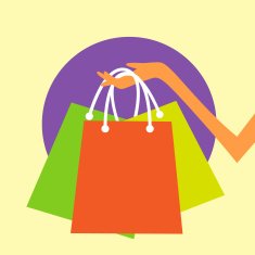 Shopping Bag Hand Icon Colorful Flat Design N2