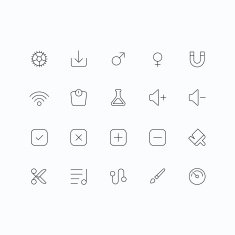 Outline vector icons for web and mobile N24