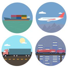 Transportation concept icons