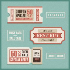 set of business labels and sale tags N5
