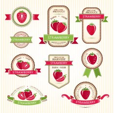 Strawberry labels collection N2