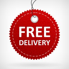 Red leather free delivery label