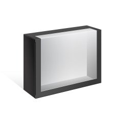 Black Package Box with a transparent window