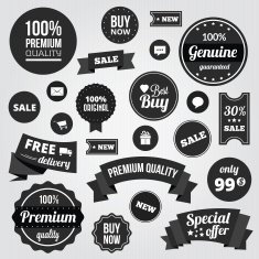 Vector Labels Badges Stickers and Ribbons