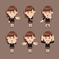 Set of businesswoman characters in different poses N7