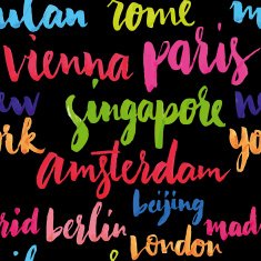 Cities of the world seamless pattern N5