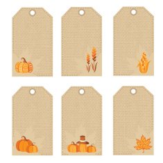 Set of thanksgiving day price tags
