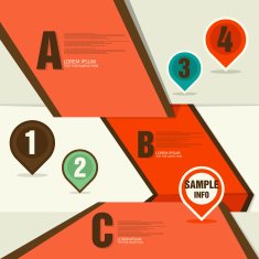 ribbons and pins infographics N2