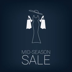 Mid season sales poster Fashion clothes discounts Elegant woman in N2