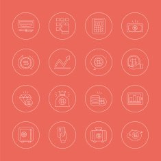 Business finance line icon set N6