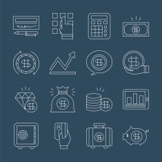 Business finance line icon set N7