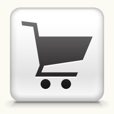 Square Button with Shopping Cart N10