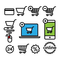 Online shopping icons N18