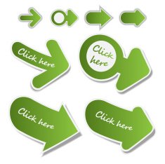 Set of 3D Paper Cut Web Link Arrows Clip-Art