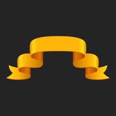 Promotional yellow ribbon on dark background for design