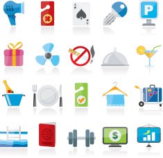 Hotel and motel services icons 2