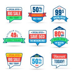 Collection of Sale Discount in flat design N2