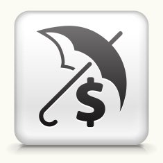 Square Button with Money Insurance