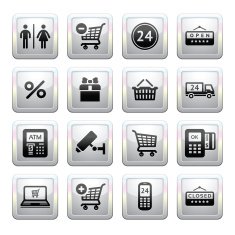 Set pictograms supermarket services