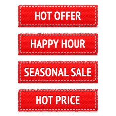 Red promotion fabric tags