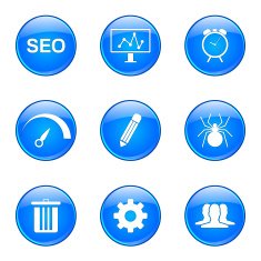 SEO Internet Sign Blue Vector Button Icon Design Set 8 N12