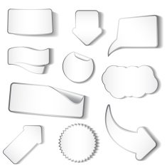 Set of white stickers and tags