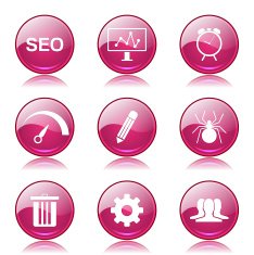 SEO Internet Sign Pink Vector Button Icon Design Set 8 N12