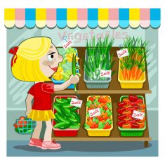 Young girl is picking up fresh onion N2
