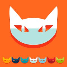 Flat design cat N18