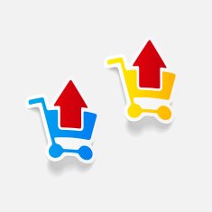 realistic design element grocery cart arrow N39