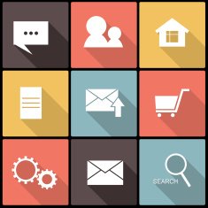 web icons in Flat Design for Mobile