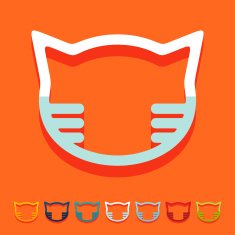 Flat design cat N22